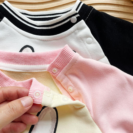 【柔软亲肤！温暖时尚】秋冬款婴儿包屁衣0-2岁男女童，长袖连体衣新生儿卡通外出爬服，手工裁剪、安全舒适、童年呵护 商品图2