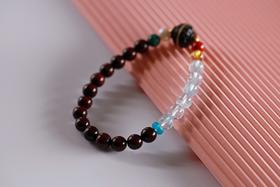 XYZT0533°交融 紫檀水晶手链手串