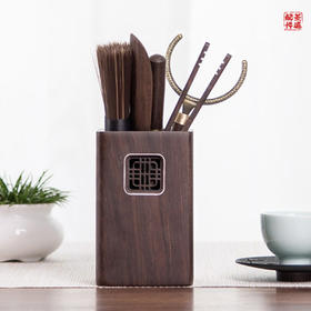 永利汇  黑檀实木茶道六君子套装黑檀木茶具配件茶夹子针杯叉家用