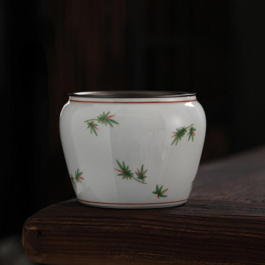 永利汇仿古建水陶瓷带盖水盂干泡茶席小茶洗茶渣斗功夫茶具配 商品图3