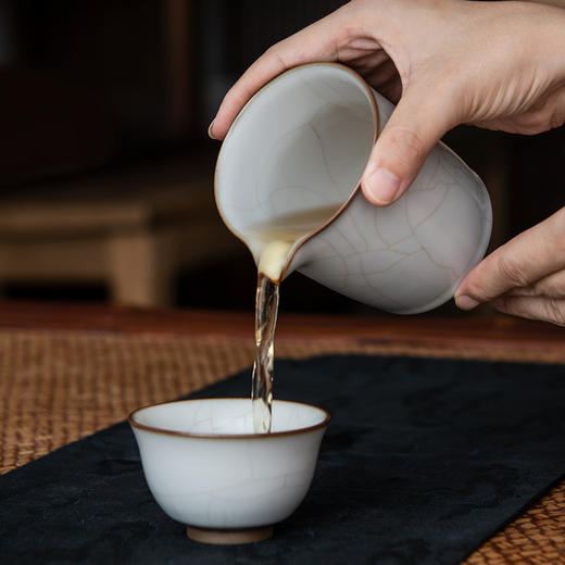 永利汇月白公道杯分茶器开片景德镇陶瓷日式功夫茶具零配件汝窑 商品图4