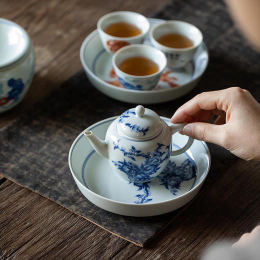 永利汇斗彩壶承盖碗干泡盘泡茶不烫手大号精品高端中式泡功夫茶具 商品图0