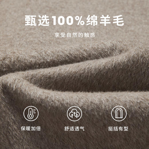 西遇韩版羊毛毛呢大衣女秋冬新款设计感单排扣赫本风宽松外套D0038378 商品图4