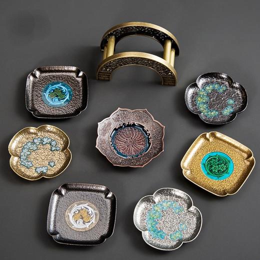 永利汇茶杯垫金属杯托功夫茶杯垫手工工艺杯垫杯托茶道零配茶具 商品图0