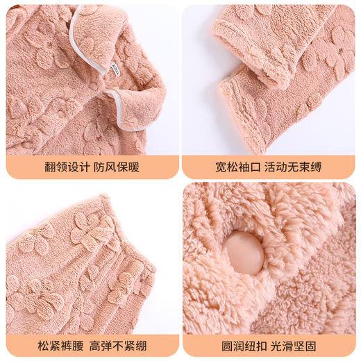 雅黛丽睡衣女冬款珊瑚绒加绒加厚家居服套装可外穿2023年新款保暖 商品图4