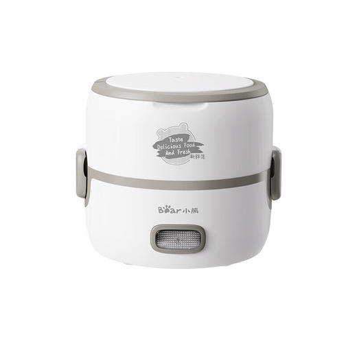 小熊电热饭盒 插电可加热不锈钢内胆 白色1.2L DFH-B14S3 商品图0