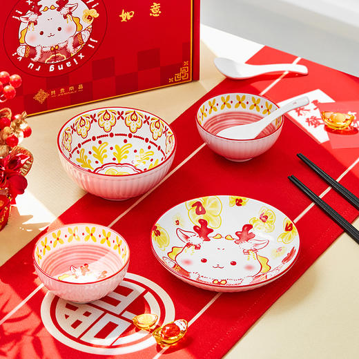 吉祥小龙女餐具礼盒套装 商品图3