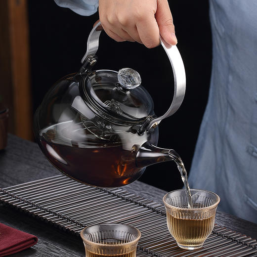 永利汇烟灰高硼硅玻璃煮茶壶电陶炉泡煮茶器家用茶具套装加厚提梁烧水壶 商品图1
