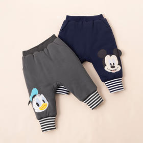 迪士尼童装秋冬季小童夹棉保暖长裤米奇唐老鸭休闲束脚裤234K1372