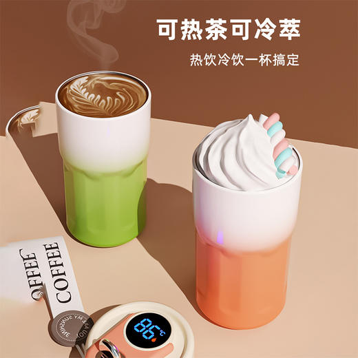 「四色可选！智能显温」渐变色不锈钢保温杯 颜值316不锈钢户外便携提手餐饮用具 商品图1