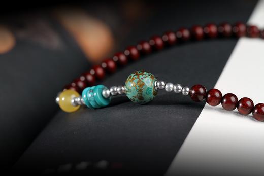 DQ0189°满星小叶紫檀紫檀+大漆手串 商品图3