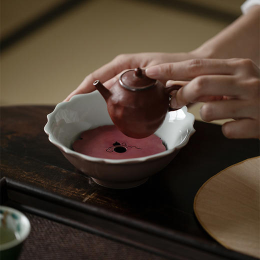 永利汇无落手工欣然棱口紫铜做旧壶承茶功夫铜配件双层蓄水带盖复古手绘 商品图1