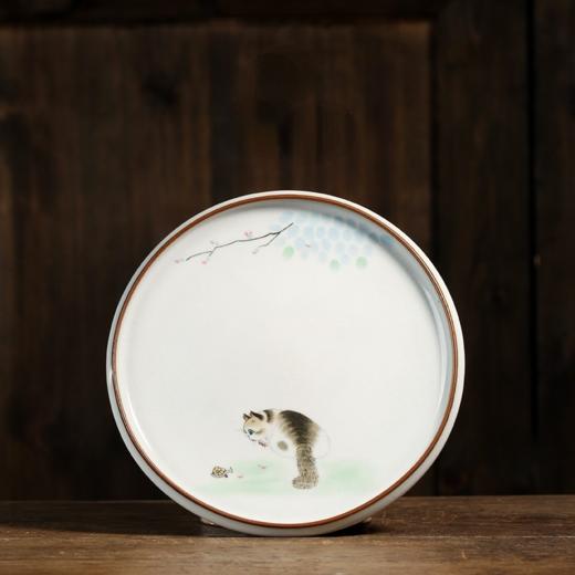 永利汇汝窑壶承干泡盘家用功夫茶具茶道零配中式陶瓷茶垫杯垫泡台 商品图1