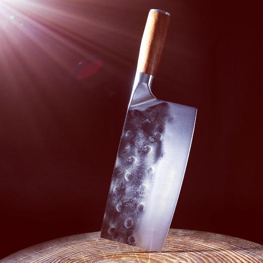 【官方正品保证】	欧乐菲老关东手工锻打花梨木炫锋厨师用刀斩切刀-OLOD-M3 商品图3