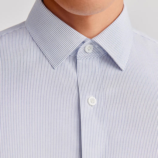 十如仕100%新疆长绒棉免烫条纹正装长袖衬衫-301-01 商品图7