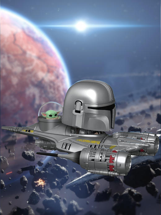 Funko POP Ride SUP DLX Mando M&G in N1美剧 曼达洛人与格洛古在N-1星际战机中手办 商品图2