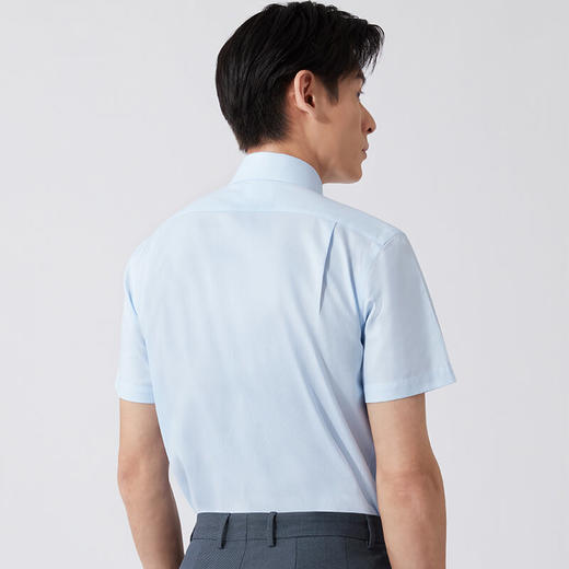 十如仕免烫牛津纺条纹正装短袖衬衫-301-01 商品图8