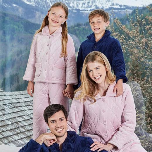 【三层夹棉超厚款】SCHIESSER德国舒雅女童家居套装三层超柔绒绗棉，亲子装，厚实保暖性好3F/21919H 商品图1