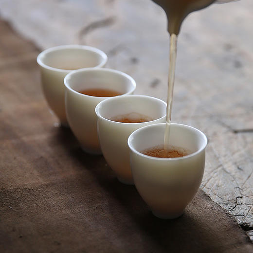 永利汇猪油白羊脂玉瓷品茗杯功夫茶杯陶瓷茶漏家用德化白瓷过滤网纯白 商品图1