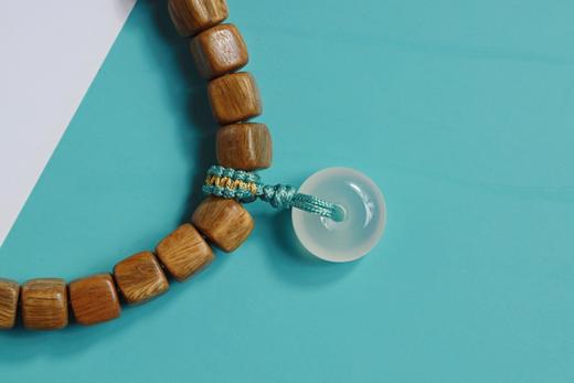 LT0005°绿檀四方来财珠|玛瑙平安扣手链手串 商品图3