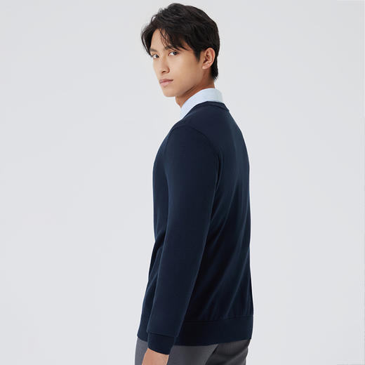 十如仕圆领可机洗针织混纺美利奴羊毛衫-FS01-01 商品图8