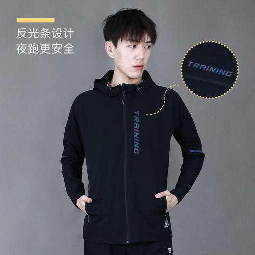 HUA.PAO画跑 镭射幻彩系列男款连帽运动训练外套 商品图3