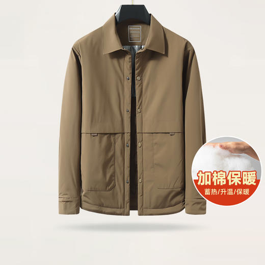【新款DWN】大依优型大码薄棉服翻领棉衣加棉外套胖子大码男休闲商务宽松加肥加大上衣冬季男士 商品图0
