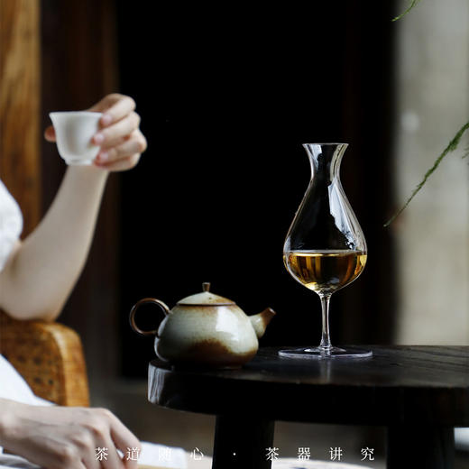 永利汇网红创意玻璃杯高脚分茶器高脚茶杯简约公道杯时尚配件耐热日式 商品图2