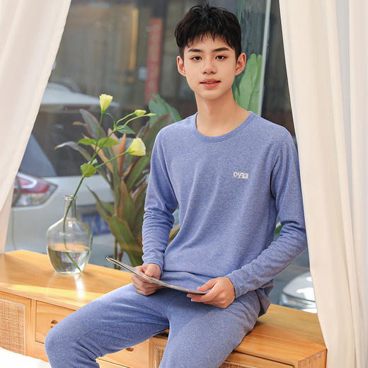 【多场景，一衣多穿！】青少年羊毛蚕丝打底保暖内衣套装，松紧裤腰宽松不勒肚，儿童秋衣秋裤睡衣男女童冬家居服，一套解决N种需求 商品图3