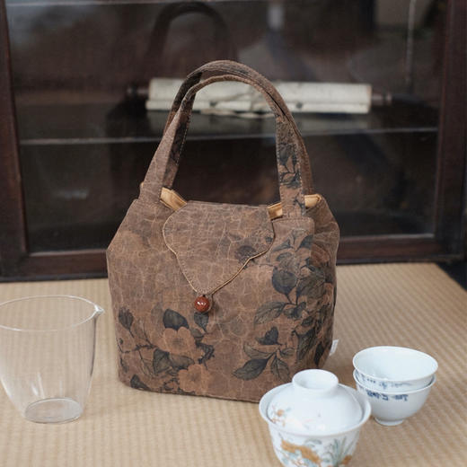 永利汇  慢蓝绢纺香云纱茶事包旅行茶具中式收纳包防磕碰便携棉麻包茶道 商品图2