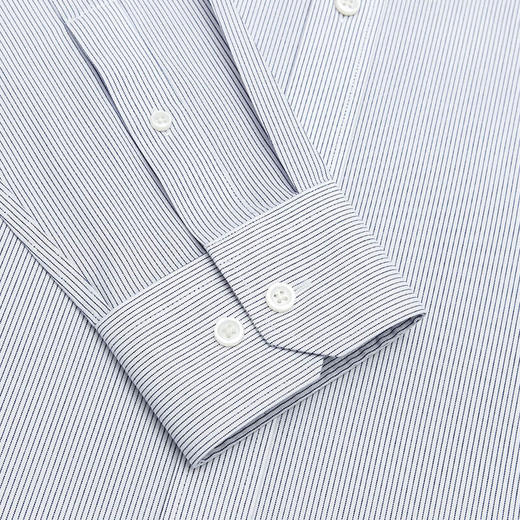 十如仕100%新疆长绒棉免烫条纹正装长袖衬衫-301-01 商品图8
