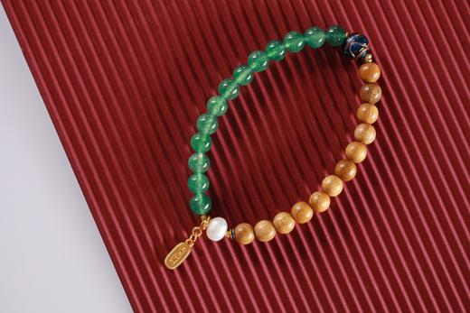 JSNM0142-1°金丝楠木绿水晶手串 商品图0