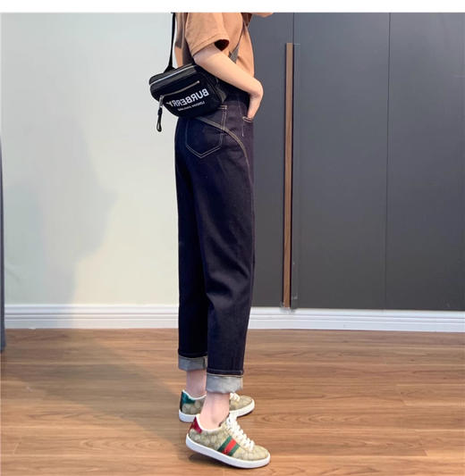 裁缝学苑AS143 哈伦牛仔裤纸样女秋装高腰宽松九分直筒裤子打版 商品图4