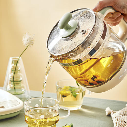 小熊养生壶电水壶烧水壶多功能煮茶器玻璃花茶壶 智能保温1.5L YSH-D15T3 商品图3