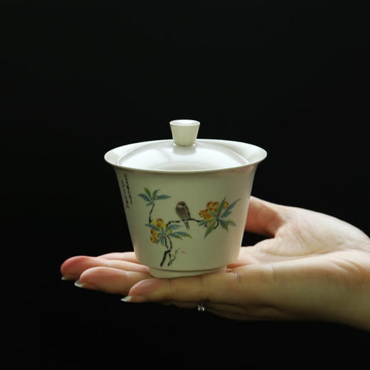 永利汇盖碗草木灰手工陶瓷三才碗复古家用茶杯功夫茶手抓泡茶碗 商品图0