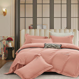 【紫韵家纺】“倾城之恋”全棉阳绒床饰套件（粉）/ZY-TG1662