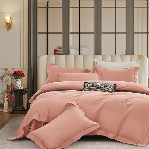 【紫韵家纺】“倾城之恋”全棉阳绒床饰套件（粉）/ZY-TG1662 商品图0