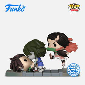 Funko POP  Moments Demon Slayer Tanjiro & Nezuko vs. Te日漫 鬼灭之刃场景灶门炭治郎与灶门弥豆子 vs 佛堂鬼手办 73984