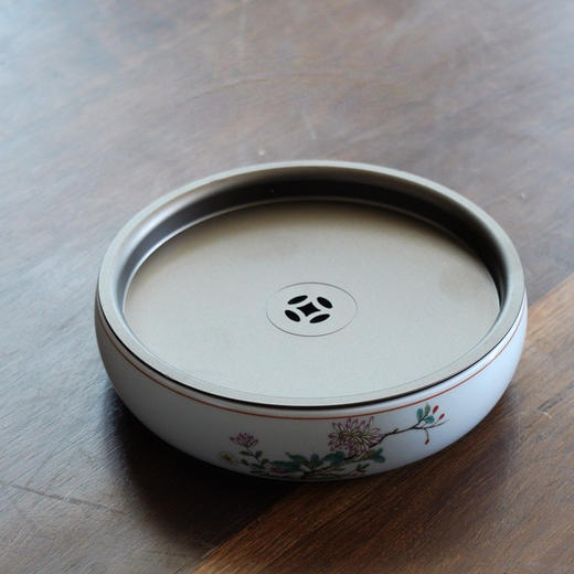 永利汇干泡台陶瓷茶具仿古釉上彩功夫茶具小茶台茶盘壶承干泡盘 商品图2