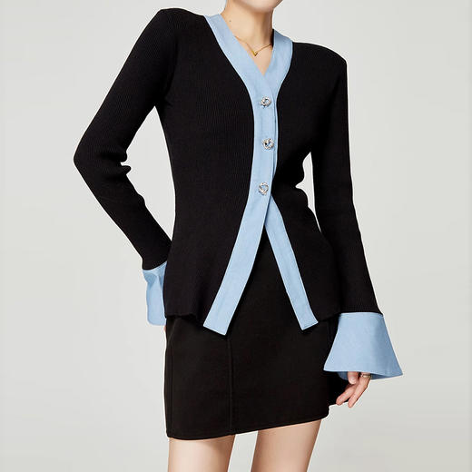 裁缝学苑AS144 V领撞色女装新款毛衣针织衫纸样开衫打版裁剪样板 商品图1