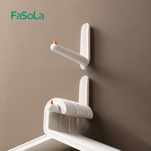 FaSoLa衣架收纳架家用免打孔阳台壁挂晾衣架挂杆多功能整理架神器 商品图2