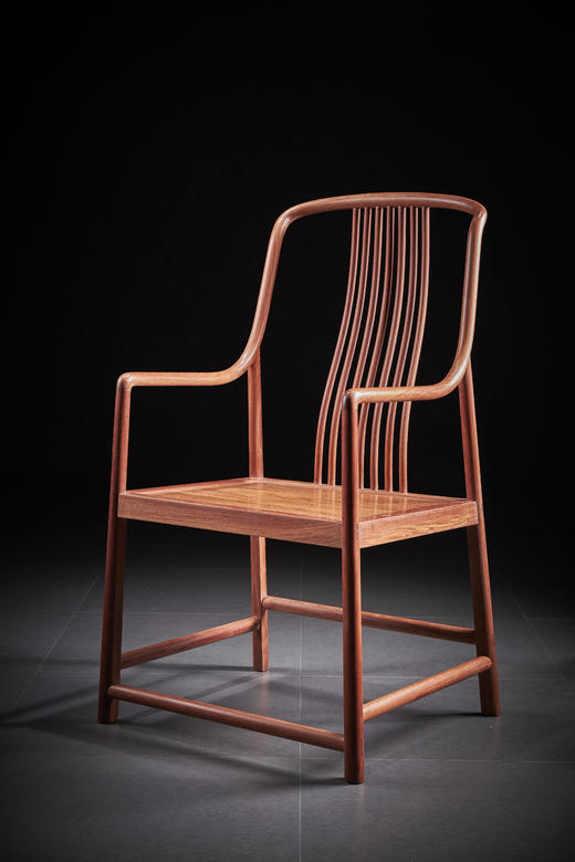 红桥红  家具严选  缅甸花梨(大果紫檀）  【嘉选 梳背椅】 商品图0