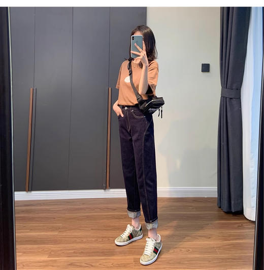 裁缝学苑AS143 哈伦牛仔裤纸样女秋装高腰宽松九分直筒裤子打版 商品图5