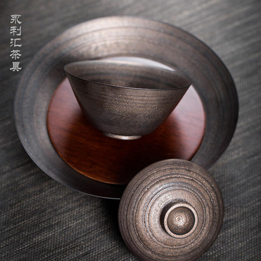 永利汇三才盖碗单个日式泡茶碗大号柴窑功夫茶具景德镇陶瓷手工 商品图4