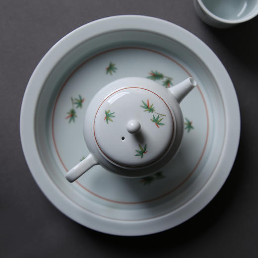永利汇复古五彩中式功夫茶具壶承干泡盘陶瓷圆形茶托盘茶道配件 商品图1