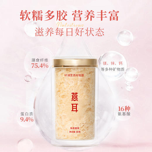 【拍1得10】燕耳环湖生态有机银耳精美罐装80g 高性价比 免洗免泡发 焖制40分钟即食 商品图1