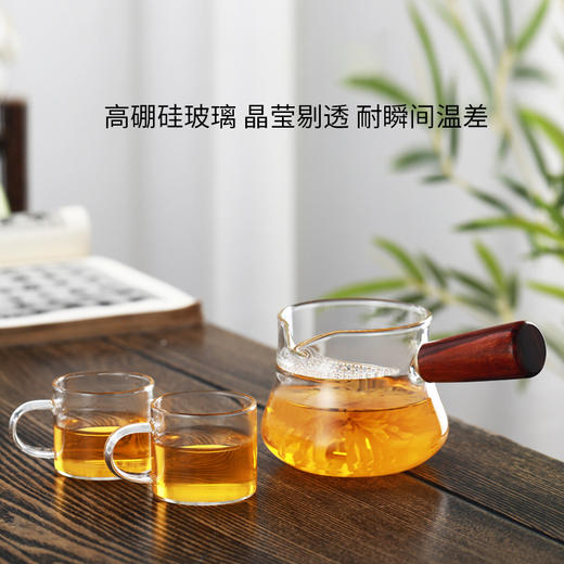 永利汇木把玻璃公道杯家用透明加厚茶海月牙过滤配件耐热茶漏杯 商品图1