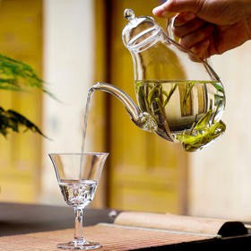 永利汇玻璃茶壶绿茶专用壶泡茶器仿宋茶具套装手执壶高脚玻璃酒壶