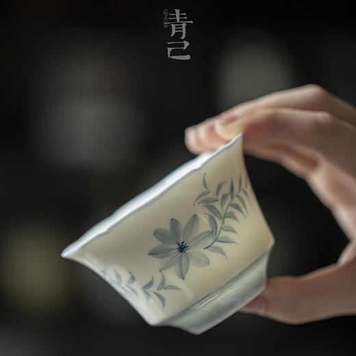 永利汇青己玉泥白瓷手绘青花满彩盖碗功夫茶具家用泡茶碗釉下彩中式陶瓷 商品图2