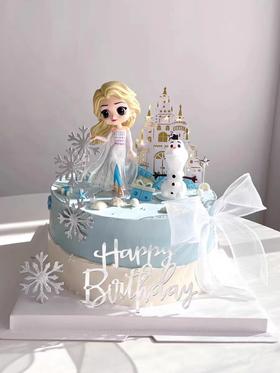 【三款】半翻糖少女蛋糕旋转音乐爱莎（部分装饰选用接近替代）